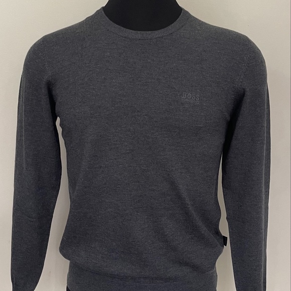 New Hugo Boss Crewneck Grayl Wool Sweater S size - Picture 2 of 7